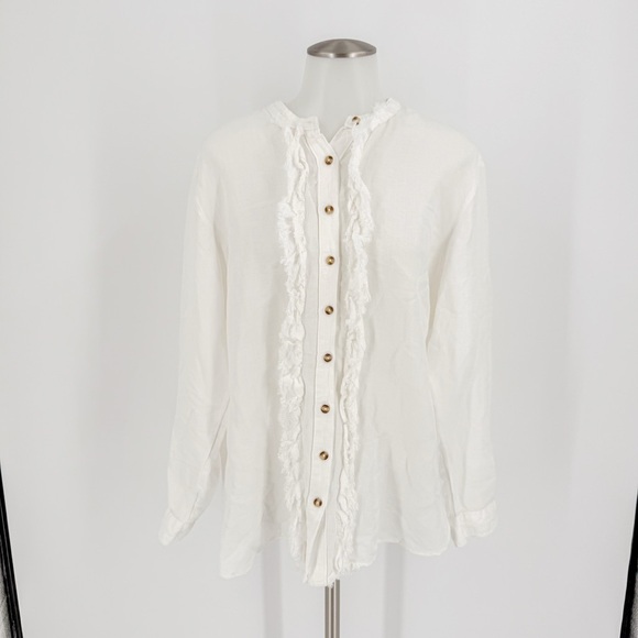 Pilcro White Button Down Shirt - Picture 1 of 5